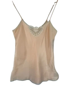 Fernando Sanchez VTG 70s Silk Camisole Lace WOMENS SZ SMALL Silk Blend Pink READ - Picture 1 of 12