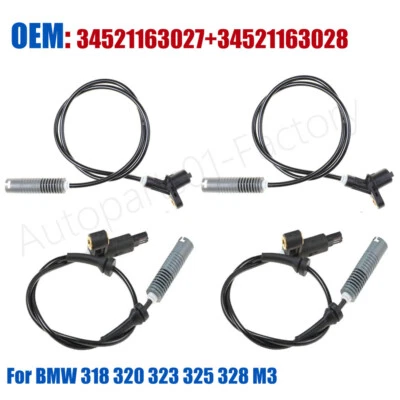 Sensor de velocidad de rueda ABS delantero trasero 4 piezas para BMW 318 320 323 325 328 M3 Foto 1 de 4