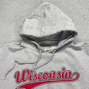 Wisconsin Steve and Barrys Hoodie Sweatshirt Mens XL Gray Fleece Pullover LS - Picture 1 of 12