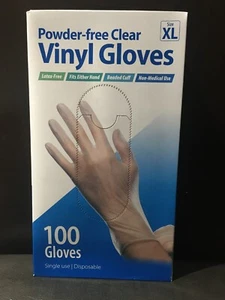 Puderfreie transparente Vinylhandschuhe 100 Stück X-Large - Bild 1 von 2
