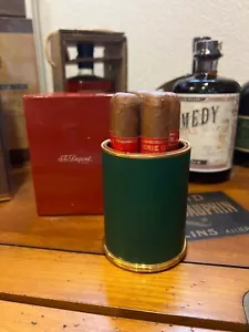 S.T. Dupont Stiftehalter, goldfarben mit grünem Chinalack, NEU & OVP, NP € 599,- - Bild 1 von 10