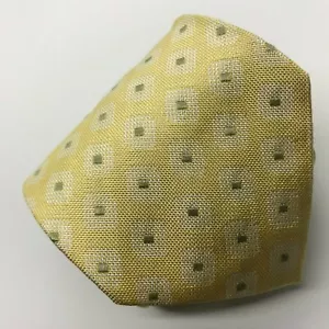 ERMENEGILDO ZEGNA 61L Herren Seidenkrawatte Gelb Geometrisch Krawatte Hergestellt in Italien - Bild 1 von 5