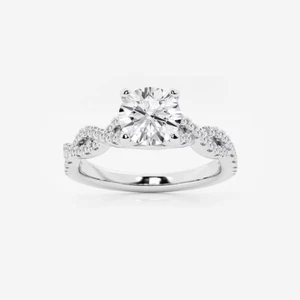 Anello di Fidanzamento Diamante Coltivato in Laboratorio 1,00Ct Certificato IGI Taglio Tondo Oro Bianco 14k - Foto 1 di 4
