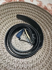 Tommy Hilfiger Gürtel Ledergürtel Monogramm Aufdruck Schwarz Echtleder 90cm 36in - Bild 1 von 9