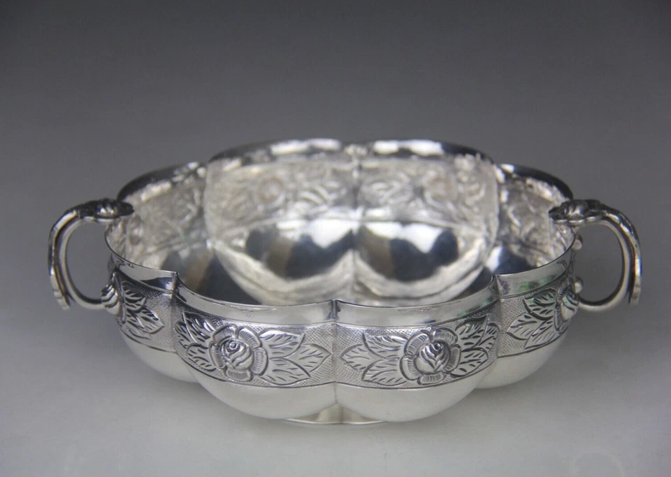 Cuenco rosa azteca vintage pesado mexicano Sanborns plata esterlina - 15,74 otz Foto 1 de 4