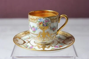 rara caffettiera espresso/moka di Dresda con piattino da collezione - Foto 1 di 12