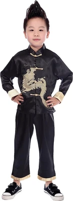 Costume Traditional Chinese Boy Dragon Kung Fu Outfit Tang Costume - Imagem 1 de 4