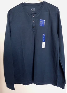 Apt. 9 Henley Shirt LT Men's Long Sleeve Teal Poly Blend Premier Flex Sz M NEW - Picture 1 of 4