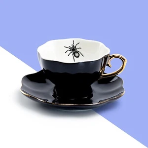 Potter's Studio Spider Black Tea Cup and Saucer - Picture 1 of 4