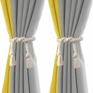 EleCharm Lovely Heart Curtain Tiebacks 1 Pair Cotton Rope Binding Drapery Holder - Picture 1 of 5