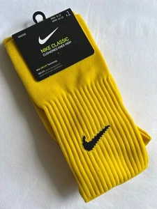 Calcetines de fútbol Nike clásicos acolchados hasta la rodilla DRI FIT amarillos talla L nuevos - Imagen 1 de 2