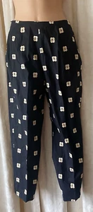 Bernard Zins Paris Women Black Cotton Blend Embroidered Pants Size 4 - Picture 1 of 16