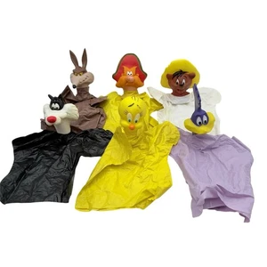 VTG Lotto Di 6 Looney Tunes Marionette A Mano Speedy Tweetie Roadrunner Wile E. Coyote - Foto 1 di 4
