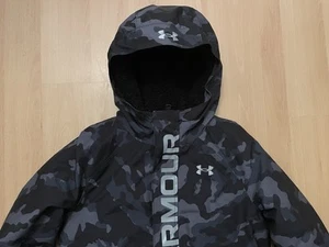 Under Armour Boys Youth Medium Black Winter Cold Gear Jacket 2020 Print Eagle - Picture 1 of 10