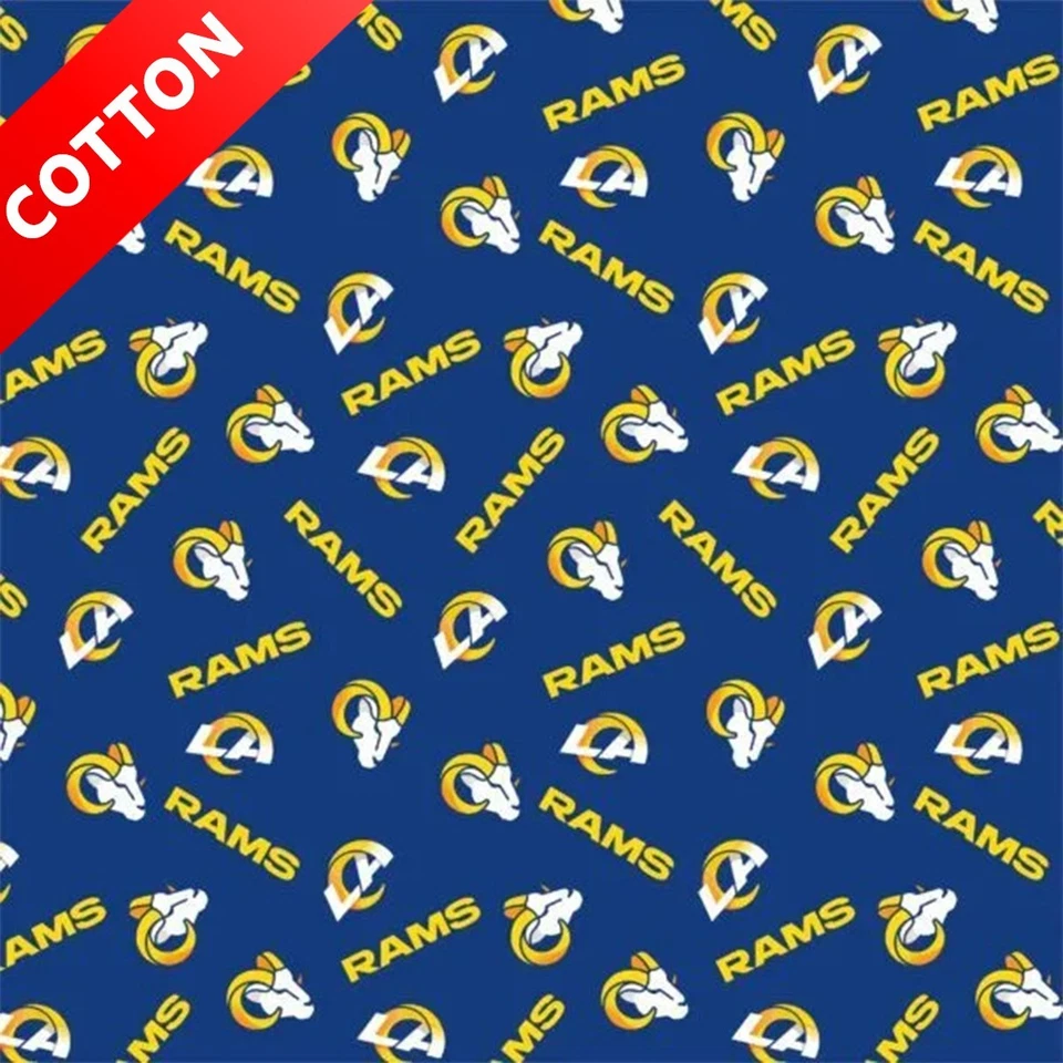 Tela de algodón de los Angeles Rams NFL - 60" de ancho - Vendido por yarda y perno Foto 1 de 1