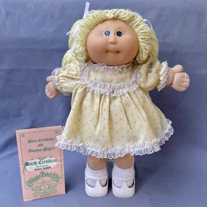 Neu ohne Karton 1984 Coleco Cabbage Patch blonde Pferdeschwänze blaue Augen Geburtszertifikat fast neuwertig - Bild 1 von 24