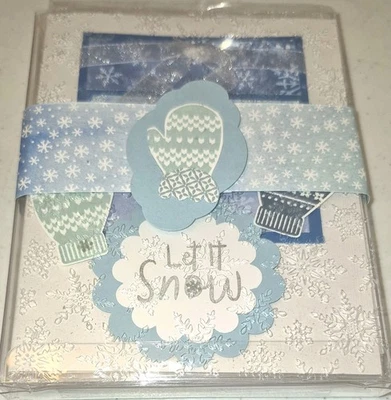 Stampin up Let It Snow Holiday Set Of 5 Cards With Envelopes In Decorative Box - Image 1 of 3