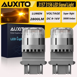AUXITO Amber 3157 3156 T25 6-LED Turn Signal Parking Light Blinker Corner Bulbs - Picture 1 of 21
