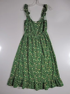 Jessica Simpson Medium Knee Length Summer Sundress Green Floral Design - Image 1 of 4
