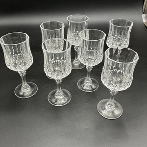 Vintage Cristal d'Arques 6,325" Longchamp Weinglas - fast neuwertig 7er Set - Bild 1 von 8