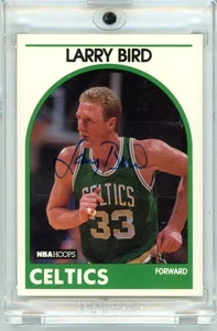 LARRY BIRD 1989 Hoops #150 Sticker Auto Bird Holo & BAS - Picture 1 of 2