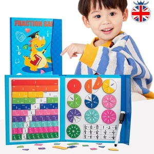 Magnetic Rainbow Fraction Tiles Circles Montessori Toy for Kids Teacher Supplies - Picture 1 of 23