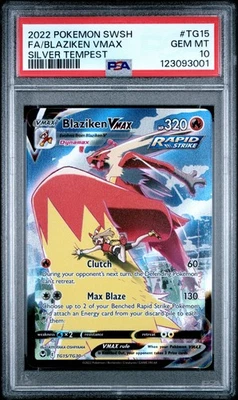 PSA 10 Blaziken Vmax Silver Tempest TG15/TG30 GEM MINT Graded Pokemon Card P1 - Image 1 of 3