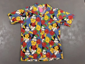 VTG 80s Barefoot Paradise Mens Large Disney Mickey Minnie Mouse Hawaiian Shirt - Picture 1 of 4