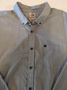 Camicia Quicksilver Modern Fit manica lunga abbottonata uomo XL grigio bluastro 2015 - Foto 1 di 15