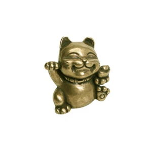 Solid Brass Japanese Lucky Cat Mini Statue Animal Figurines Ornament Gift Decor - Picture 1 of 6