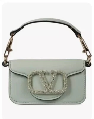 Valentino VLogo Loco Crystal Bag Mini NWT Green - Image 1 of 4