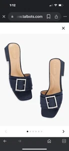 Talbots Viv Damen-Pantolette Größe 6 1/2 indigoblau UVP 129 $ kostenloser Versand - Bild 1 von 8