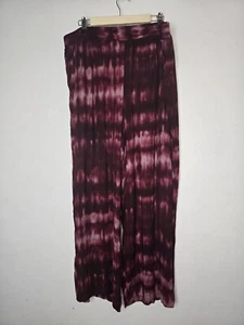Torrid 2X Pants Burgundy Tie Dye Gauze Wide Leg NWT - Picture 1 of 7
