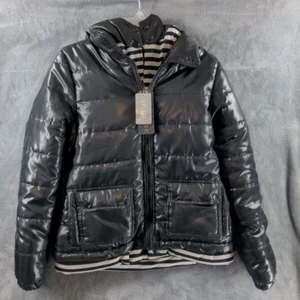 Rampage Puffer Womens Size S Black W/ Hoodie jacket $59 NWT - Picture 1 of 13