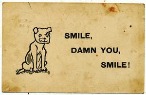 Smile, damn you, smile! Cartoon dog postcard - Picture 1 of 2