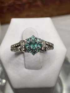 AAA Natural Grandidierite Zircon Platinum / Sterling Ring Sz8 0.72 Ctw #940 - Picture 1 of 9