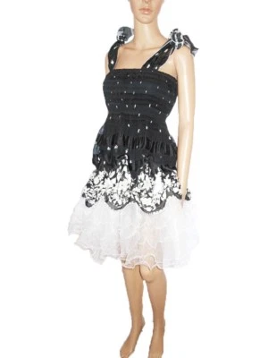 Womens Vtg Rockabilly Swing Occasion Evening Festival Flared Dress 10 12 14 AH11 - Image 1 of 4