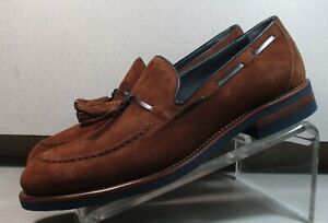 241496 MSi60 Men's Shoes 9 M BROWN SUEDE SLIP ON Made in Italy JOHNSTON & MURPHY