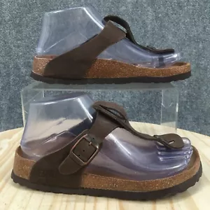 Sandalias Betula By Birkenstock para mujer 36 tanga cuero marrón puntera informales planas - Imagen 1 de 15