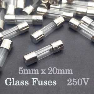 Glass Cartridge Fuse 5x20mm Fast Blow 0.1 -30A Quick Acting Tube Fuses Various A - Picture 1 of 25