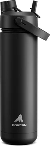 26 Oz Insulated Water Bottle with 2-In-1 Straw and Spout Lid, Keep Cold 24H, Lea - Picture 1 of 8