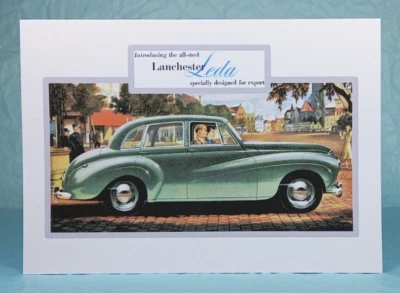 LANCHESTER LEDA - GREETING CARD - Classic Car Memorabilia - Blank inside - Image 1 of 3