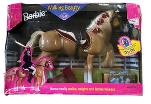 1998 Barbie Walking Beauty Pferd Really Walks KB Toys Barbie Reiten RAR Vintage - Bild 1 von 16