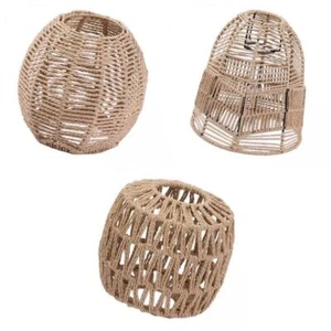 3 Pcs Retro Pendant Lamp Shade Woven Rattan for Living Room Hotel Restaurant - Picture 1 of 7