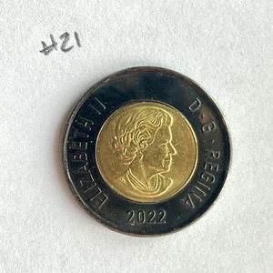 2022 Canada Mourning Queen Elizabeth Black Ring Two Dollar Toonie circulated 2$ - Picture 1 of 2