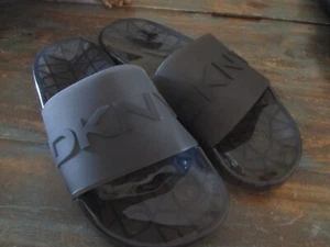 DKNY Women’s 7/7.5 Monogram Logo Black/Grayish Jelly Pool Slides Sandals - Picture 1 of 5