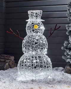 Outdoor Christmas Snowman Decoration Garden LED Lights -Twinkling- 90cm - Picture 1 of 2