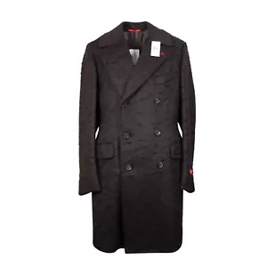 NWT ISAIA Dark Brown Shearling Texture With Back Vent Coat Size 50 $7000 - Picture 1 of 4