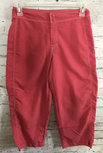 L.L. Bean Damen Capri Hose rosa khaki Nylon Größe 6 sehr leicht Druckknöpfe - Bild 1 von 4