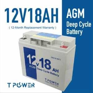 Tpower NEW 12V 18AH Sealed Lead-Acid Battery AGM 17ah 4 UPS Solar scooter Jet - Picture 1 of 4